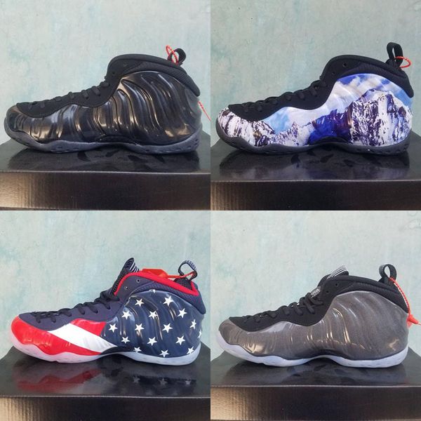 

basketball shoes penny hardaway mens kids sports sneakers foam one eggplant purple mens basket ball shoes comfort and support, Black