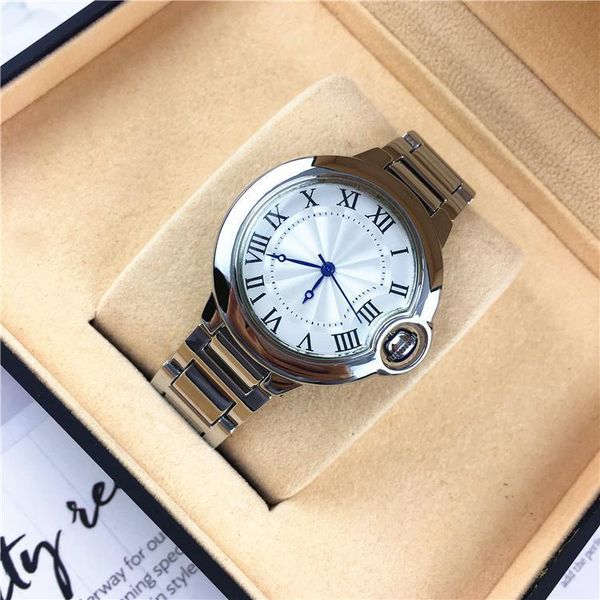 

luxury silver diamonds watch men stainless stell women watches fashion watches lovers clock wholesale price lumious hand, Slivery;brown