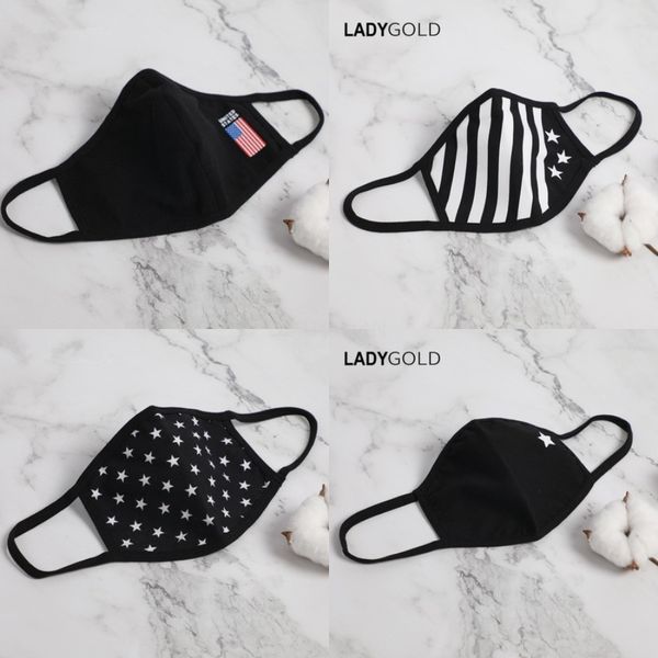 

fasion anti dust smog pollution clot wasable 3 ply black fa mask cotton#853