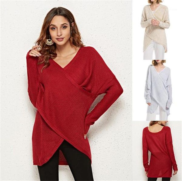 

20ss high end одежда casual женщин вязаные top v шеи длинным рукавом сплошной цвет вязание тройники, White