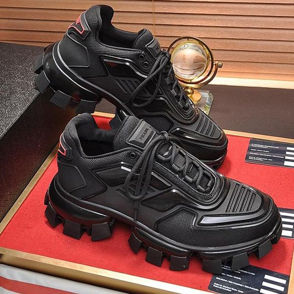 

casual mens shoes fashion lightweight shoes cloudbust thunder knit sneakers comfortable lace-up sports shoes herren luxus marken schuhe, Black