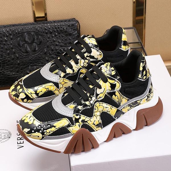 

squalo sneakers mens shoes new arrival vintage designer breathable outdoor walking shoes lace -up plus size casual sports men shoes drop shi, Black