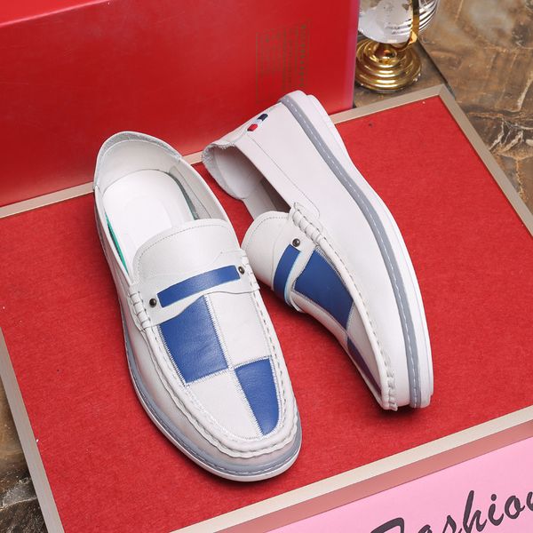 

new leather sneakers breathable mesh casual shoes lace up men's running shoes flat men boat leisure men driving