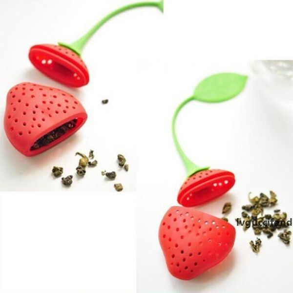 

silicone tea strainers strawberry silicone infuser with food grade make tea bag filter creative tea strainers dhl lx1514