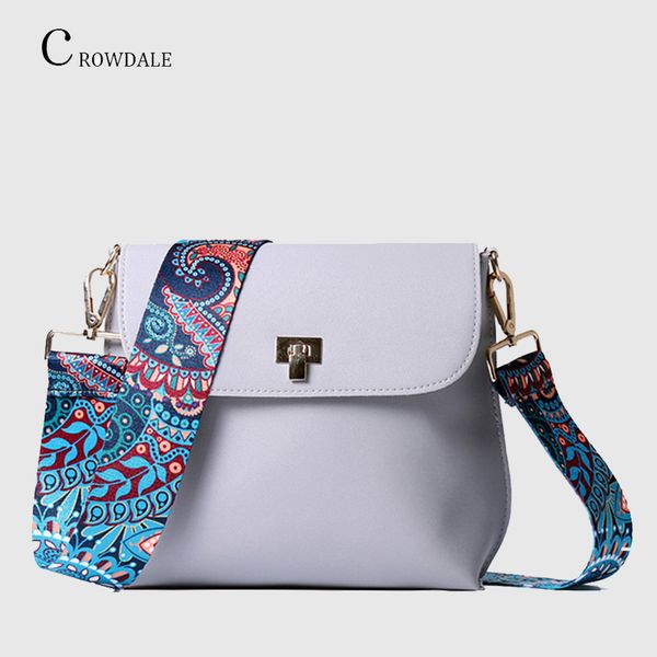 

crowdale brand bags for women 2019 women pu leather shoulder bags crossbody women messenger bags with colorful strap handbags