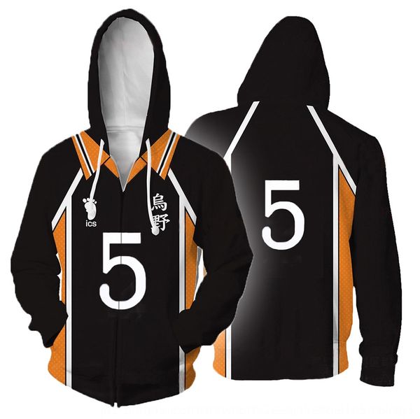 

новый японский мужчина волейбол подросток haikyu angle костюм 3d цифровая толстовка толстовка hoodiesweater hoodiesports костюм оголовье шле, Black