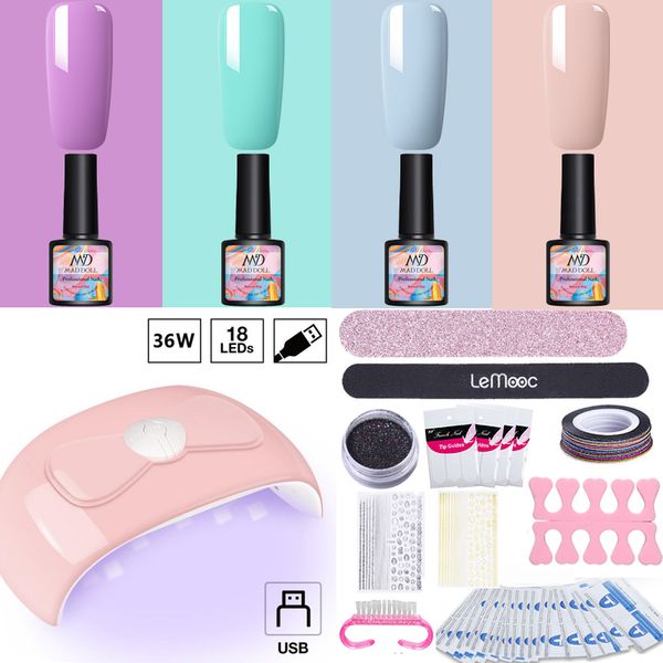 

nail gel set 36w 18 leds uv led lamp dryer soak off manicuring tools set nail polish sugar power for tools