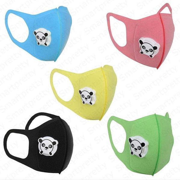 

kids masks anti-dust masks student respirator washable reusable face mask children cartoon breather valve 3d protective sponge mask e4907, Black;white