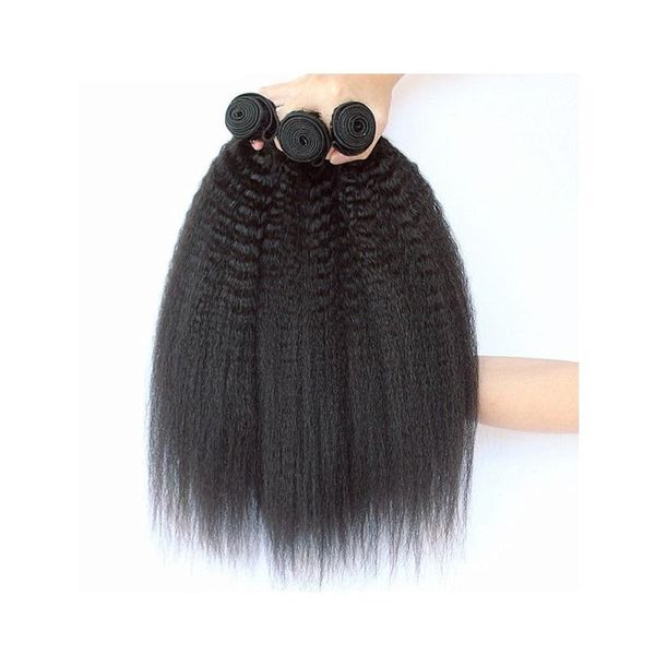 Peruano Kinky Hands Human Human Bundles 3 peça 300G Lote Não Transformado Virgem Remy Cabelo Humano Cor Natural Pacotes Completos Tece uma cabeça