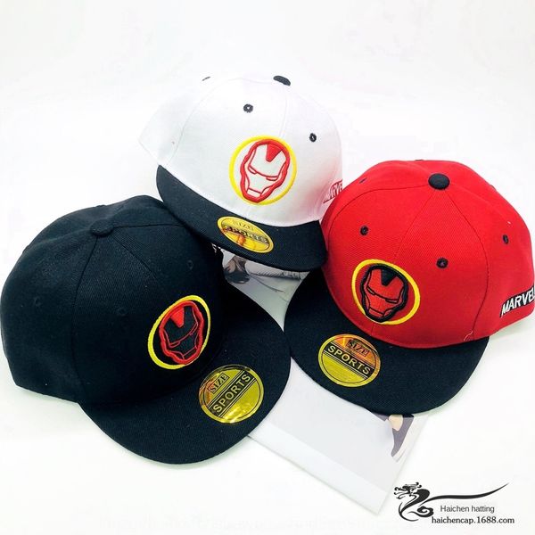 

children's hat autumn cartoon street dance new iron man children's hip hop hat fashion hip-hop baseball cap baseball cap, Blue;gray