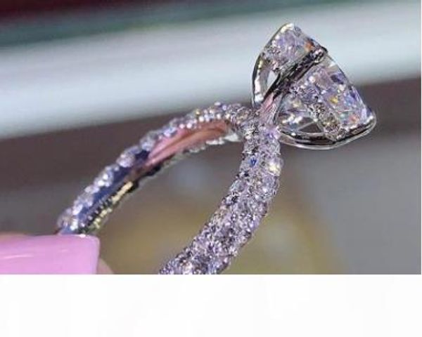 

романтичных promise обручальных кольца кольцо циркон камень корона кольцо обручальное для женщин finger ювелирных изделий a117, Silver