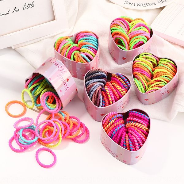 

50 children's accessories rubber high elastic girl's colorful baby's rubber band band head rope hair tie girl's hair acc, Slivery;white