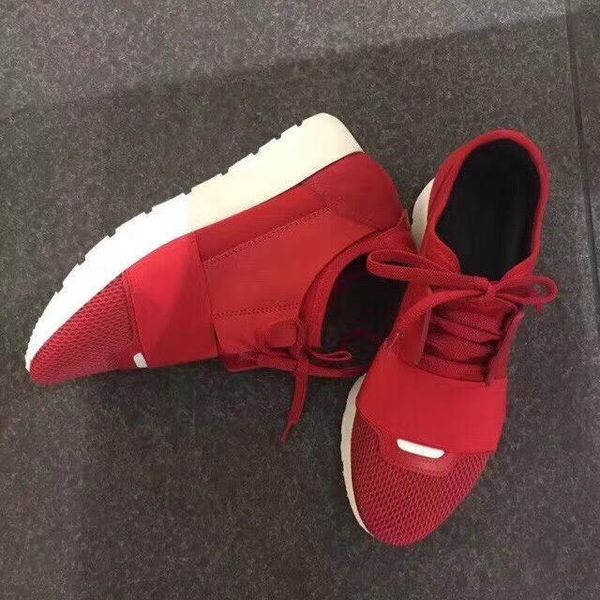 

2019 man woman casual shoes luxury designer sneaker genuine leather mesh pointed toe race runner shoes outdoors trainers xshfbcl, Black