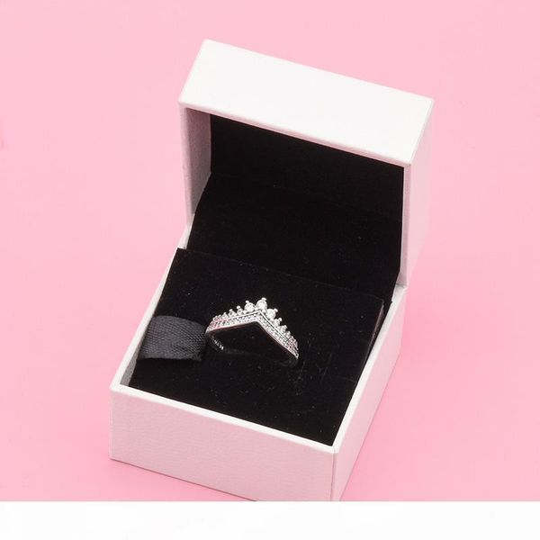 

t princess wish ring &teardrop rings set for pandora 925 sterling silver women wedding jewelry cz diamond ring with original box, Slivery;golden