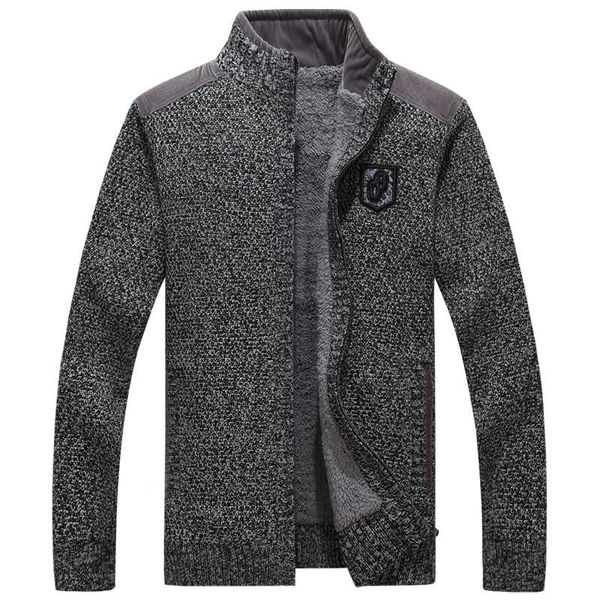

icpans men sweaters with zippers thick fleece warm black casual winter men cardigan wool 2020 big size xxxl, White;black