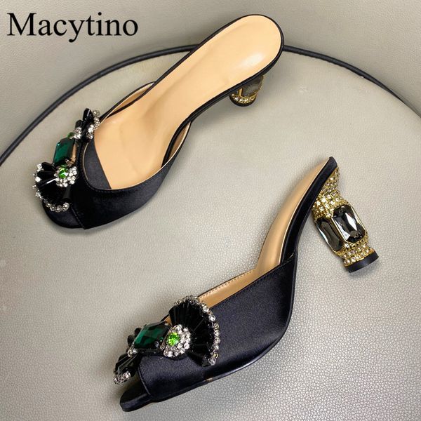 

sandals real vestido de couro camurÃ§a salto alto slides espelho cristal do dedo pÃ© aberto calcanhar sapatos festa formal, Black