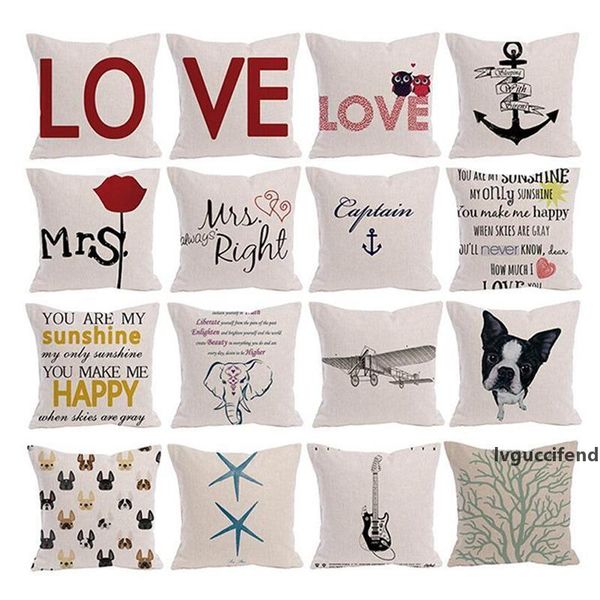 

english design cotton linen pillow case printing cushion cover love you are my sunshine pillowcase home decor 6rc ff