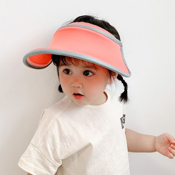 

2020 new children's summer empty sunscreen sunscreen all-match sun uv protection sun hat beach hat, Yellow