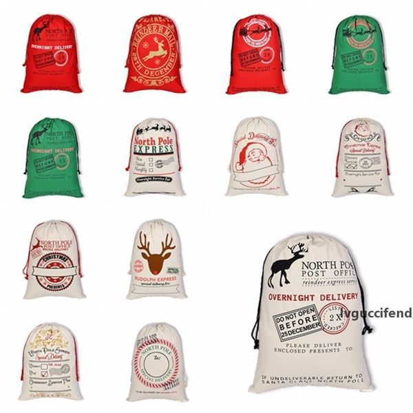 

19 styles christmas sacks canvas santa sacks xmas gift stocking bag santa claus deer festive supplies 2018 new year
