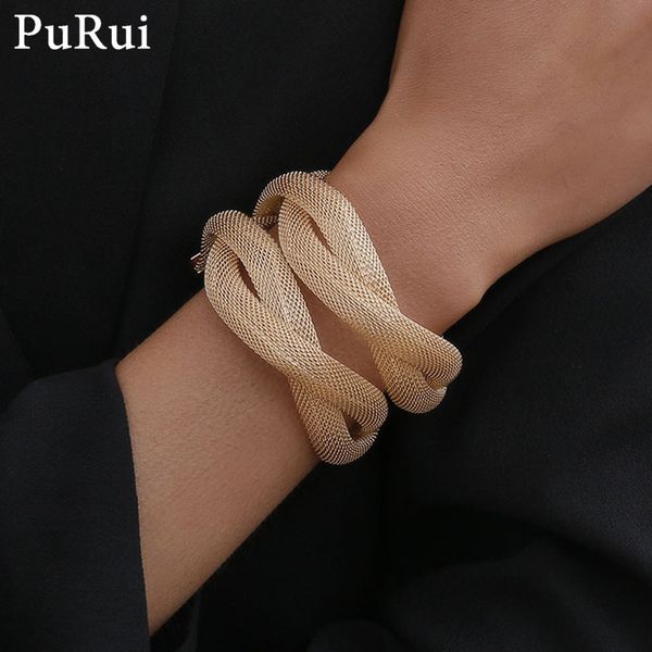 

exaggerated hollow wide cuff bracelets bangles for women men vintage women's bangles open adjustable screw wrist jewelry charm, Black