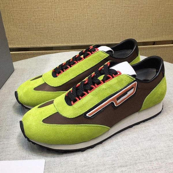 

comfortable suede and nylon sneakers men 's shoes outdoor walking sports footwears fashion casual lace -up men shoes scarpe sportive d, Black