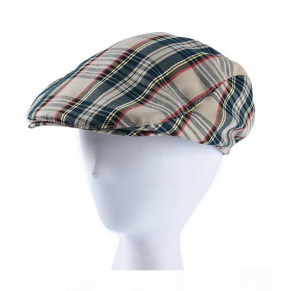 

плед британский берет ретро painter hat summer new cap student повседневный берет хлопок flat cap унисекс, Blue;gray