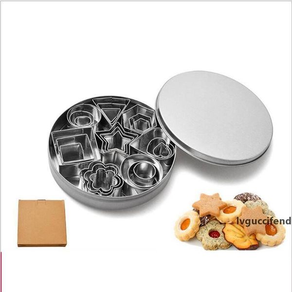 

cookie moulds stainless steel biscuit mould diy cookie molds pattern cake printing set 24 pieces geometric pattern baking utensils cls56