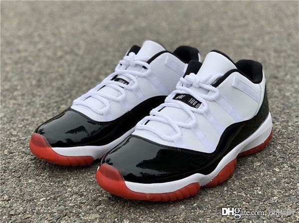 

2020 air authentic 11 low white bred man basketball shoes 11s men black true red retro athletic sneakers with original box av2187-160