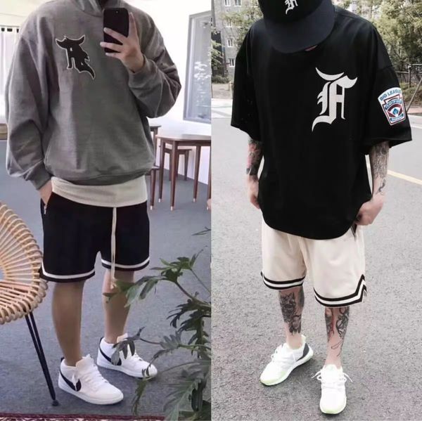 

stylish heavy fear of god smart five main line fog mesh shorts shorts retro basketball high street casual pants, White;black
