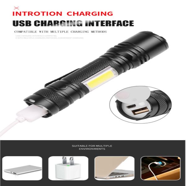 

flashlights torches dropship portable mini penlight led torch pocket light waterproof lantern xhp50+cob powerful for hunting