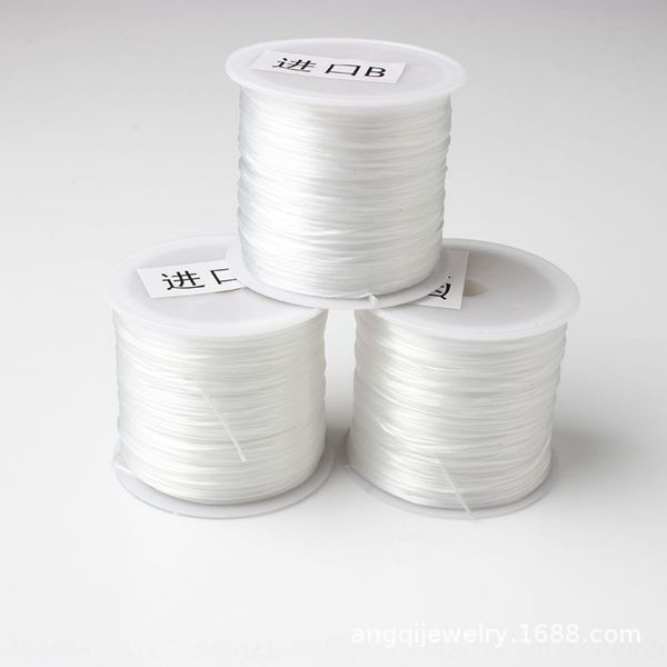

obvt3 handmade accessories diy transparent elastic rubber band diy bracelet crystal round string bead elastic line bracelet threading rubber, Silver
