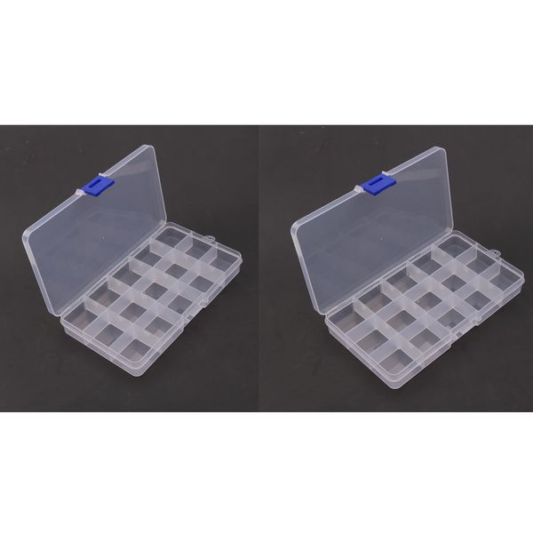 

2pcs guitar picks collection kit holds guitar picks clear case with 15 grids