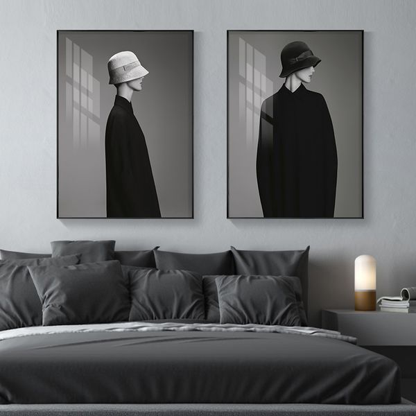 

minimalist black modern nordic figure paintings wall art poster and prints decora pictures for living room coffee cuadros decora