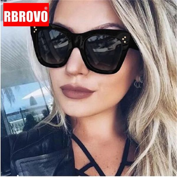 

rbrovo 2019 vintage square sunglasses women brand designer glasses men retro plastic street beat oculos de sol gafas uv400, White;black