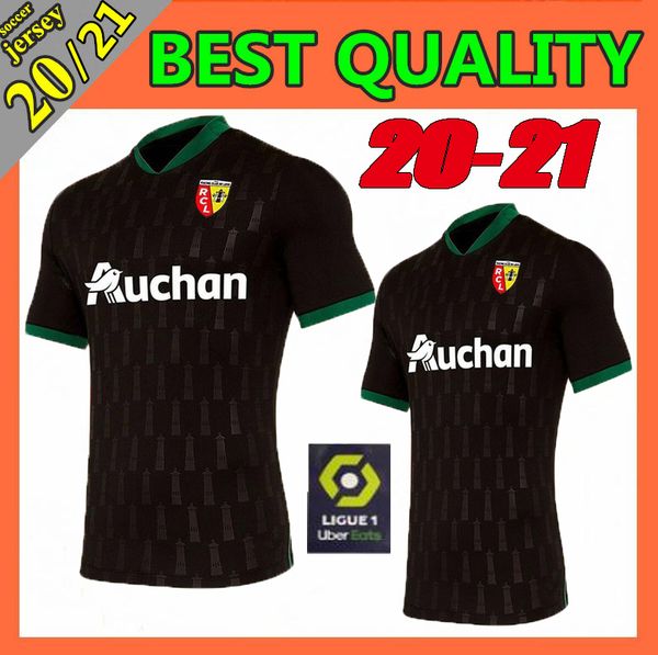 

2021 rc lens away soccer jerseys gradit fortes cahuzac perez 2020 2021 rc lens maillot de foot camisa de futebol men's football shirts, Black