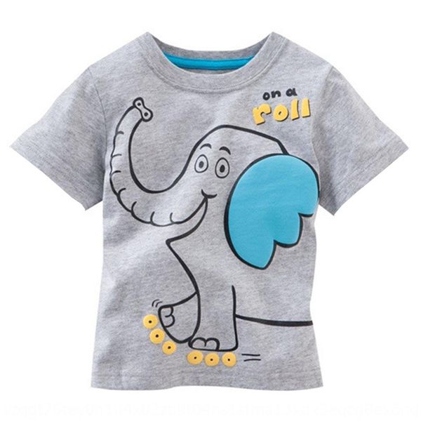 

fqfup little flying elephant t- cotton 2020 short-sleeved t-shirt new children's short-sleeved pullover round collar tong chen shan chi, Blue