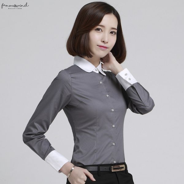 

5xl plus size women blouses 2020 new summer office lady occupational shirts long sleeve peter pan applique collar camisetas feminino, White