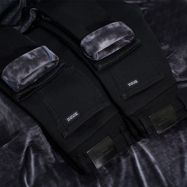 

men jeans pants pantacourt homme mens classic black calca masculina ofertas calientes con envio gratis winter keep warm, Blue