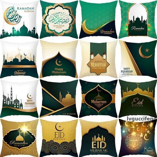 

eid mubarak pillowcase 45*45cm cushion pillow cover happy muharram festival decoration for home decor personal customized