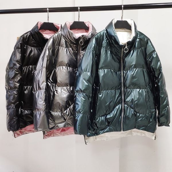 

2020 зима нового корейского стиля женщин короткая свободная случайная похудение мода куртка вниз jacketcoat пуховиком яркой стороны молнии п, Black