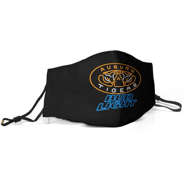 

women men face mask dust mask muffle bud light auburn tigers neon sign giant printed with adjustable ear hook, Silver