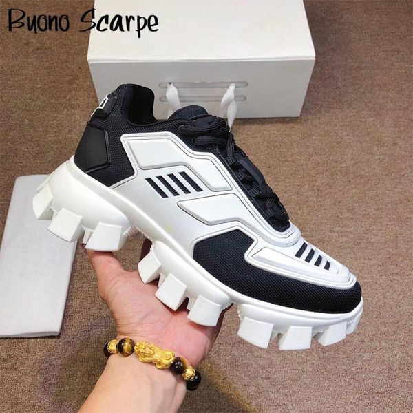 

new platform chunky sneakers mixed colors shoes women men casual fashion tenis shoes lace up bottom round toe flats sports, Black