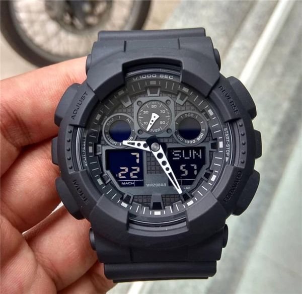 

100 shock watches mans sport waterproof military camo green army watch new arrival wholesale with boxes led designer watch, Slivery;brown
