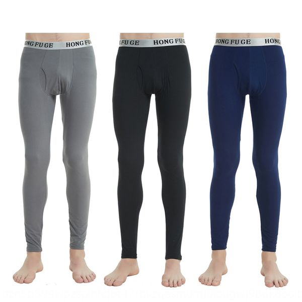 

new men's autumn soft single piece thin fashion youth bottoming warm warm pants pants mid-waist slim fit, Black;brown