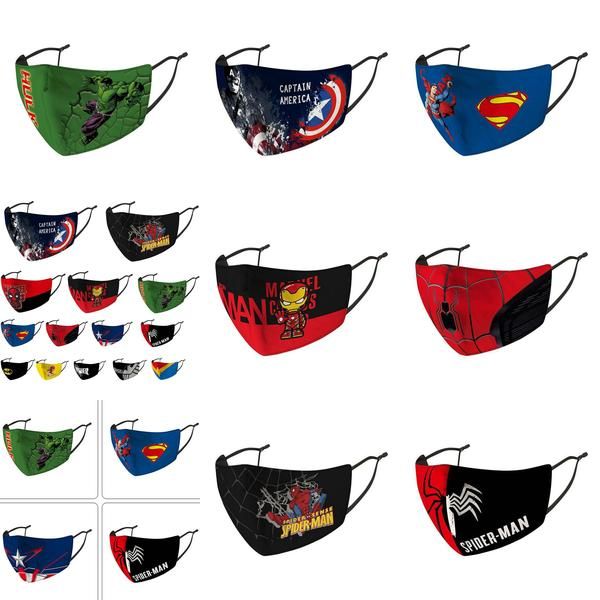 

tapaboca designer face mask kids mask riding cold protection new spiderman batman superhero child mask captain shield punisher vsfts