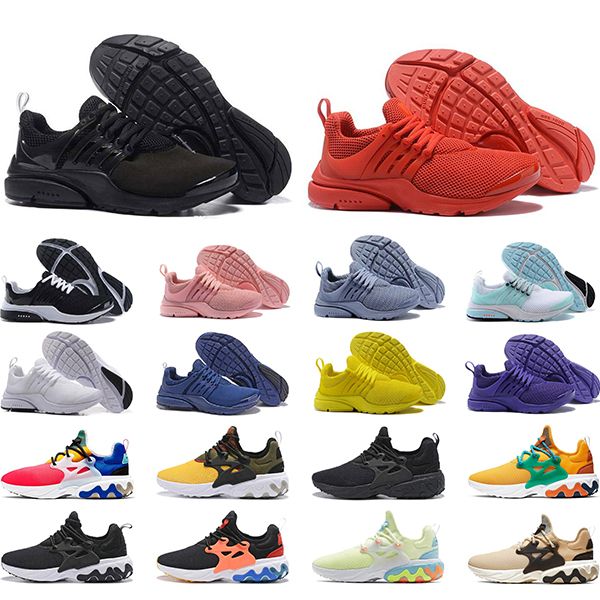 

presto react men women running shoes triple black white red blue yellow grey pink mens trainers sports sneakers runners size 36-45