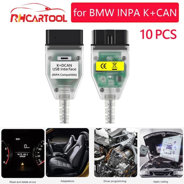 

5/10pcs obd2 for diagnostic tool inpa k+can car code reader for inpa with switch ft232rl chip series e60 x5