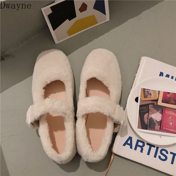 

net red female winter wear 2020 autumn new flat-bottom lamb hair shoes one foot peas shoes plus velvet, Black