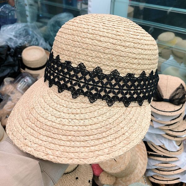 

lafite hat female lace bow long ribbon equestrian 2020 new face lace baseball cap small baseball cap, Blue;gray