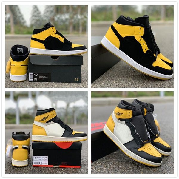 

1s yellow toe new loves mid basketball shoes designer shoes new arrival sneaker combination soles 36-46